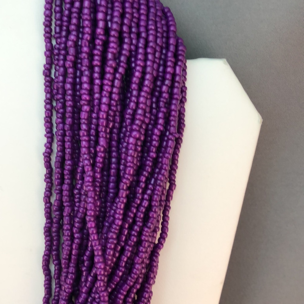 Purple Beaded Multi-Strand Necklace - Picture 3 of 15